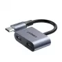 UGREEN USB Type-C Dual Audio un uzlādes adapteris (15W PD, 2-in-1 sadalītājs)