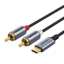 UGREEN USB Type-C uz 2RCA Audio Kabelis 1.5m Pelēks (20193 CM451)