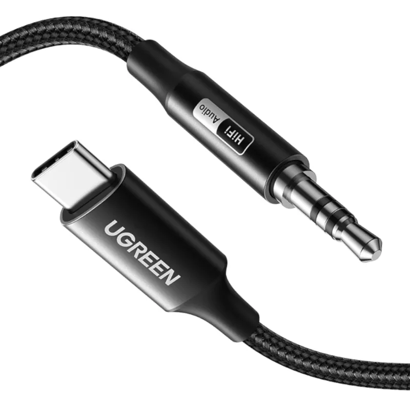 UGREEN USB Type-C uz 3,5 mm AUX audio kabelis 2M - melns