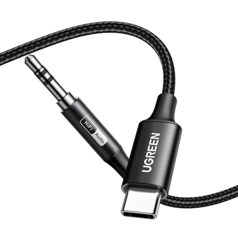 UGREEN USB Type-C uz 3,5 mm AUX audio kabelis 2M - melns