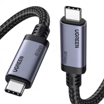 UGREEN USB4 USB-C uz USB-C kabelis 240W 40Gbps 16K@60Hz 80Gbps Thunderbolt 4 saderīgs 1m neilona pīts