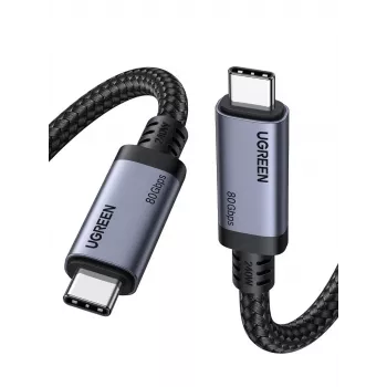 UGREEN USB4 USB-C uz USB-C kabelis 240W 40Gbps 16K@60Hz 80Gbps Thunderbolt 4 saderīgs 1m neilona pīts