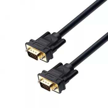 UGREEN VG101 VGA vīriešu-vīriešu kabelis 1,5 m – Full HD 1080p, zeltīti savienotāji, dubultā ekranēšana, dubulti ferīta serdeņi