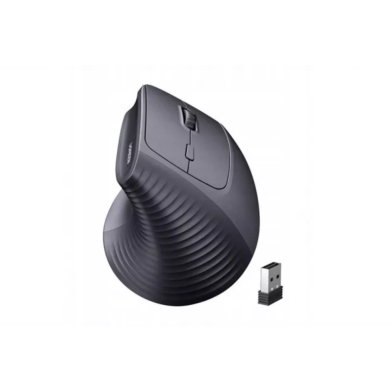 UGREEN bezvadu vertikālā pele melna 2.4GHz ergonomiska klusa klikšķa 2400 DPI