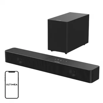 Ultimea Poseidon R3T 5.1.2 kanālu skaņas josla ar Dolby Atmos, 600W, bezvadu zemfrekvences skaļruni un aizmugures skaļruņiem