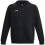 Under Armour Rival Fleece vīriešu jaka ar kapuci un rāvējslēdzēju melna