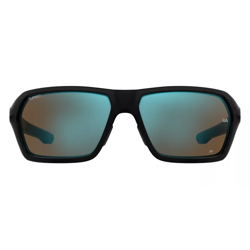 Under Armour UARECON807G4W Vīriešu sporta saulesbrilles - Matēts melns rāmis, Pelēkas polarizētas lēcas, 64/17/125 mm