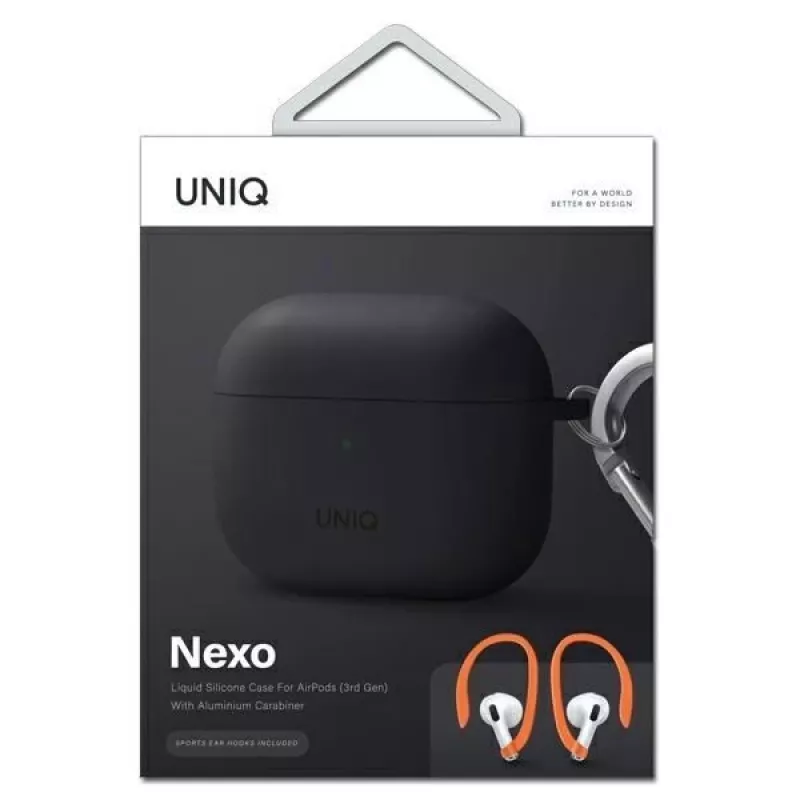 UNIQ Uniq Nexo Maciņš AirPods 3 ar Ausu Āķiem Silikons - Pelēks