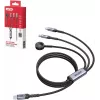 UNITEK 3-in-1 USB-C + Lightning + Apple Watch uzlādes kabelis, 100W PD, 480 Mbps, 1,2 m, melns