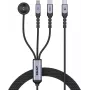 UNITEK 3-in-1 USB-C + Lightning + Apple Watch uzlādes kabelis, 100W PD, 480 Mbps, 1,2 m, melns