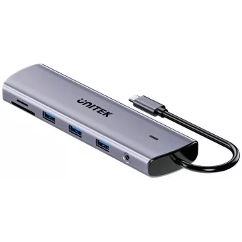 Unitek 4 portu USB 3.0 centrmezgls ar 30 cm kabeli, pelēks