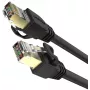 UNITEK Cat.7 SSTP Ethernet komutācijas kabelis RJ45, 0.5m, pelēks, 10Gbps, 600MHz, zeltīts