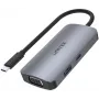 Unitek D1051A USB-C Hub ar 1x USB 3.0, VGA, 2x HDMI, Power Delivery un MST