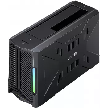 UNITEK Docking Station ar 1x M.2 NVMe un 1x SATA diskdziņu, USB-C 10 Gbps, bezsaistes klonēšana, S1234B01-EU
