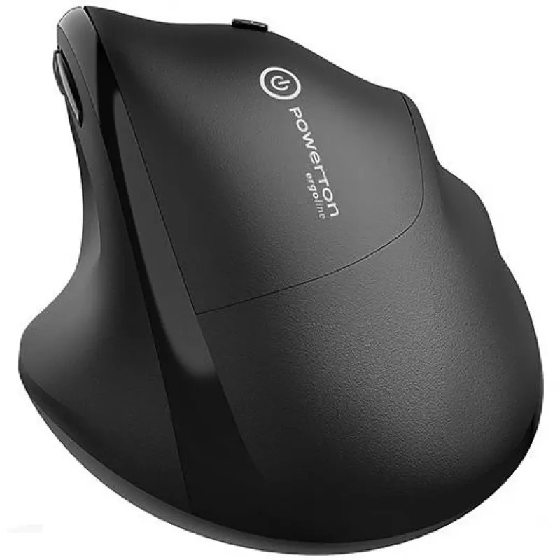 UNITEK Powerton ERGO CLOE bezvadu pele – melna, 1600 DPI, labās rokas ergonomisks dizains