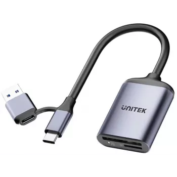 UNITEK SD4.0 / Micro SD4.0 karšu lasītājs 2in1 USB 3.0 Type-A Melns