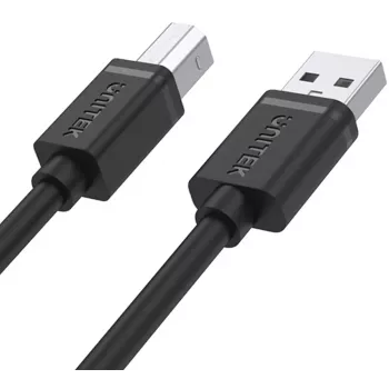 UNITEK USB 2.0 Type-A vīriešu uz Type-B vīriešu kabelis 2m Melns