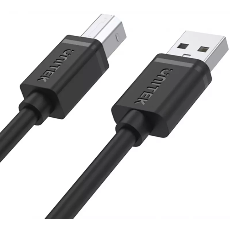 UNITEK USB 2.0 Type-A vīriešu uz Type-B vīriešu kabelis 2m Melns