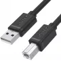 UNITEK USB 2.0 Type-A vīriešu uz Type-B vīriešu kabelis 2m Melns
