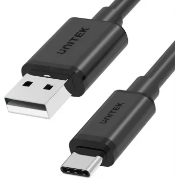 UNITEK USB-A uz USB-C 2.0 kabelis 480 Mbps 1m melns