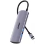 UNITEK USB-C Hub 4-in-1 USB-C 10 Gbps, 2x USB-A un 2x USB-C, Space Grey