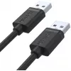 UNITEK Y-C442GBK USB 2.0 Type-A vīrišķais uz Type-A vīrišķais kabelis 1.5m melns
