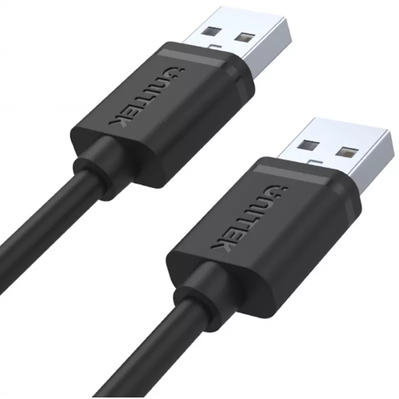 UNITEK Y-C442GBK USB 2.0 Type-A vīrišķais uz Type-A vīrišķais kabelis 1.5m melns