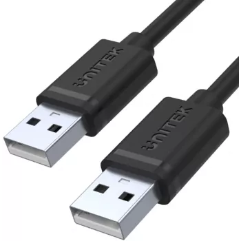 UNITEK Y-C442GBK USB 2.0 Type-A vīrišķais uz Type-A vīrišķais kabelis 1.5m melns
