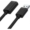 UNITEK Y-C449GBK USB 2.0 pagarinājuma kabelis, Type-A vīrietis uz sievieti, 1,5 m, melns