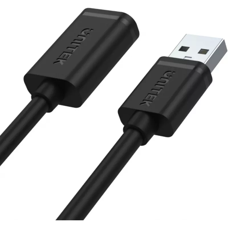 UNITEK Y-C449GBK USB 2.0 pagarinājuma kabelis, Type-A vīrietis uz sievieti, 1,5 m, melns