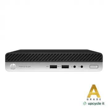 Upcycle IT HP ProDesk 400 G4 DM Desktop Mini PC - Intel Core i5-7500T, 8GB RAM, 256GB SSD, Windows 10 Pro, Black