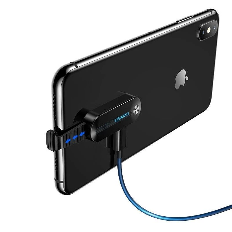 USAMS Lightning Dual Adapter with LED Light SJ357 Black