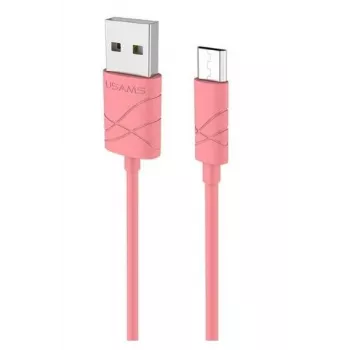 USAMS US-SJ039 U-Gee Pro PVC universāls Micro USB uz USB datu un ātrās 2A uzlādes kabelis 1m sarkans