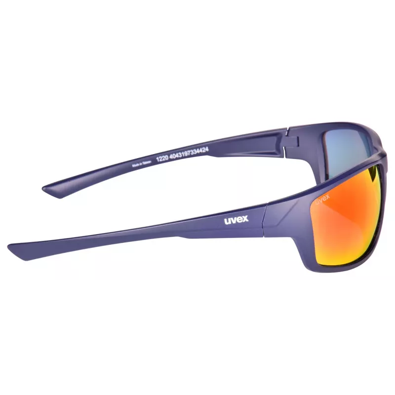 UVEX Sportstyle 230 matēti zilas slēpošanas brilles - spoguļzilas lēcas, pretaizvīšanas, UV400