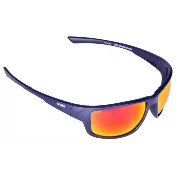 UVEX Sportstyle 230 matēti zilas slēpošanas brilles - spoguļzilas lēcas, pretaizvīšanas, UV400