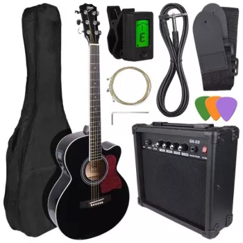 V-TONE EAG SET BK Elektroakustiskā ģitāra + Pastiprinātāja komplekts, Melns