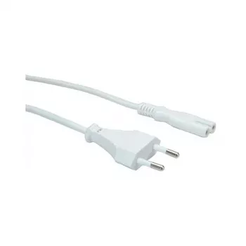 VALUE AC strāvas vads – Europlug uz IEC 60320 C7, 1 m, balts