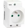 VCX GN TH DIN sliedes kontaktligzda ar zemējuma tapu 230V 16A Schuko F tips