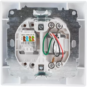 VCX WESA LC 42 Kombinētā telefona un tīkla ligzda RJ11/RJ45 Cat. 5e UTP balta