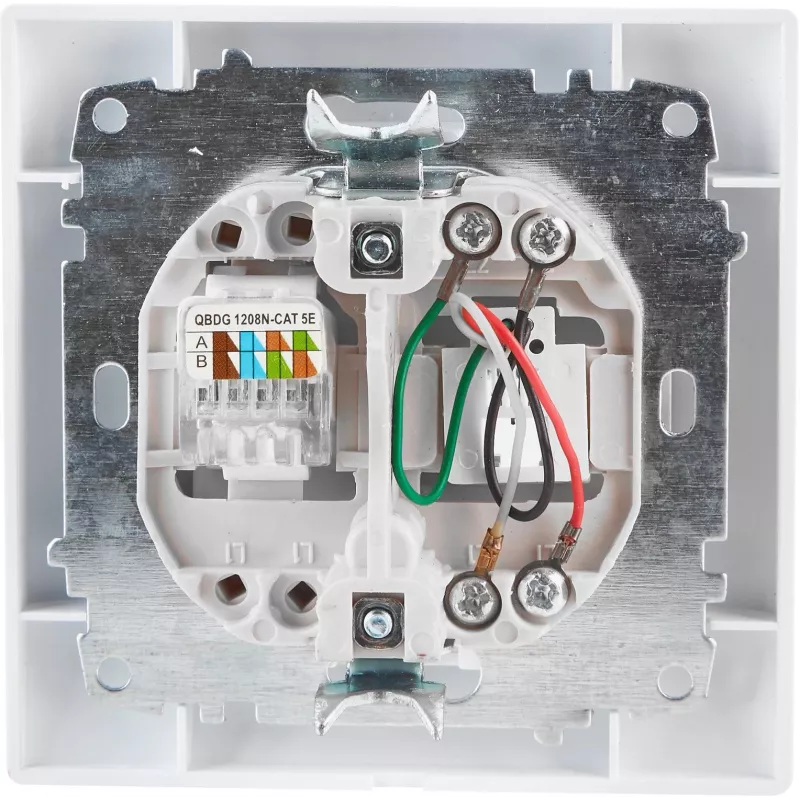 VCX WESA LC 42 Kombinētā telefona un tīkla ligzda RJ11/RJ45 Cat. 5e UTP balta