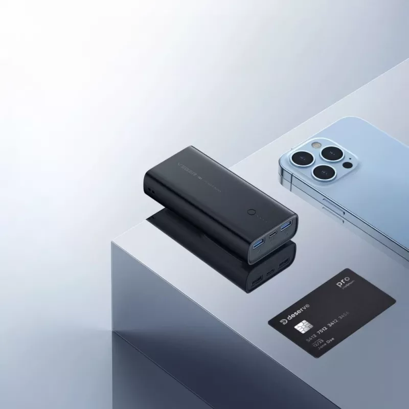 Veger ACE100 W1146 10000mAh 20W PD QC3.0 Power Bank - Melns
