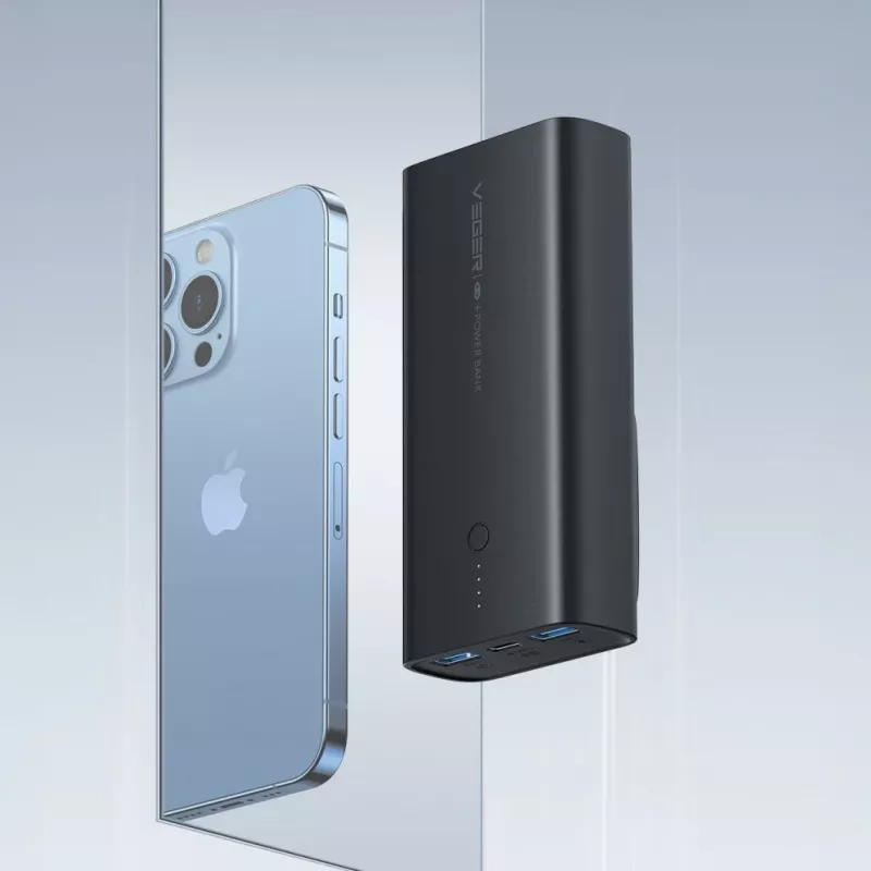 Veger ACE100 W1146 10000mAh 20W PD QC3.0 Power Bank - Melns