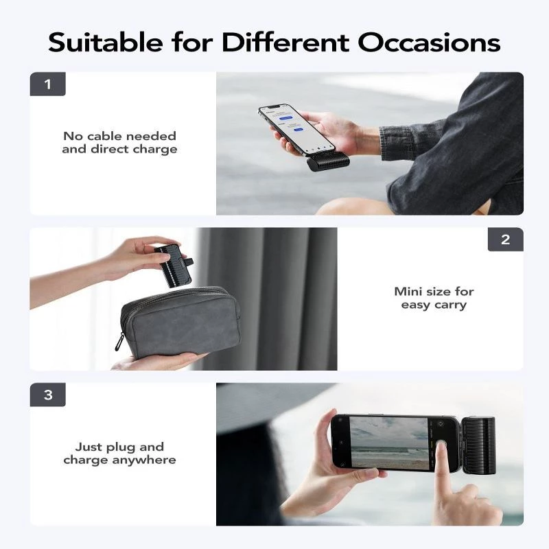 Veger PlugOn Power Bank (W0558P) 5000 mAh 20W PD QC3.0 ar iebūvētu Lightning savienotāju, melns