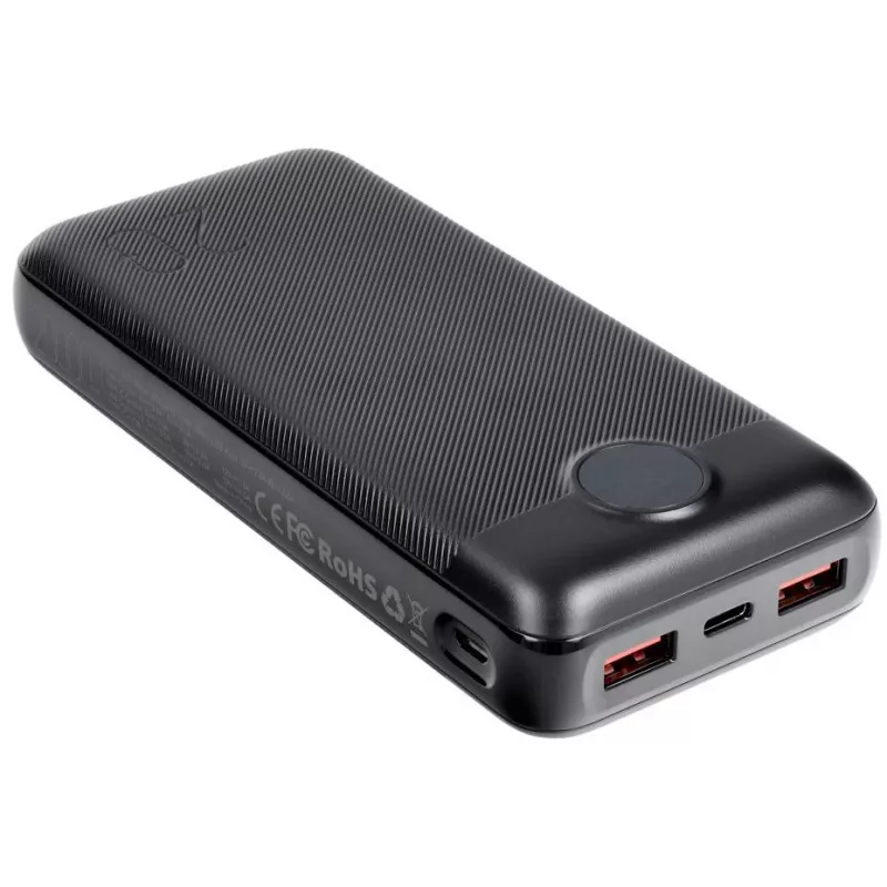 VEGER ārējais akumulators 20000 mAh 20W PD QC 3.0 2x USB-A USB-C melns