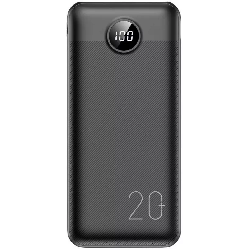 VEGER ārējais akumulators 20000 mAh 20W PD QC 3.0 2x USB-A USB-C melns
