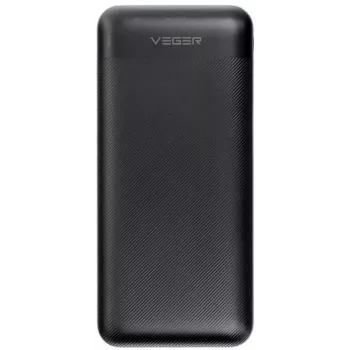 VEGER ārējais akumulators 20000 mAh 20W PD QC 3.0 2x USB-A USB-C melns