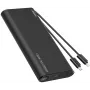 VEGER TCE130 130W PD Power Bank 25000mAh ar iebūvētiem USB-C un Lightning kabeļiem, melns