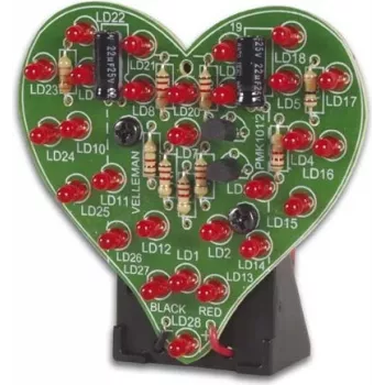 Velleman MK101 Mirgojošas Sirds Lodēšanas Komplekts - Sarkano LED Sirds Displejs, 9V DC, 16 LED, Iesācēju Izglītojošs DIY Elektronikas Projekts