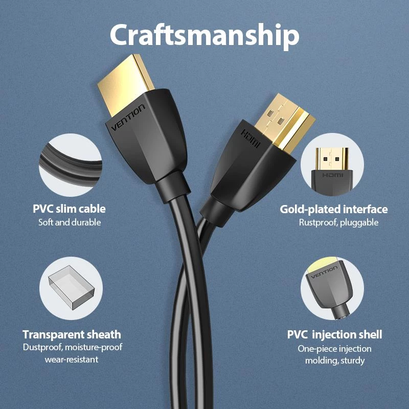 VENTION AAIBH HDMI kabelis 2m Melns