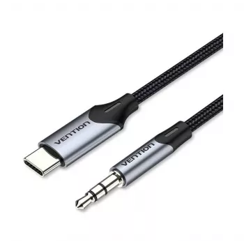 VENTION BGKHF USB-C uz 3,5 mm audio adaptera kabelis 1 m melns